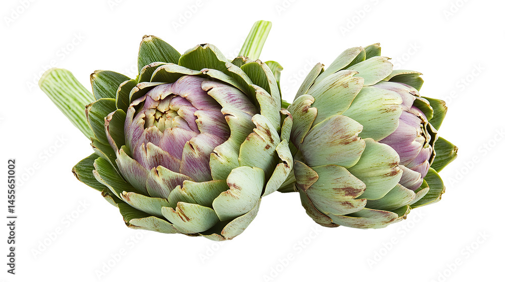 Fototapeta premium Artichoke Isolated in White background, Full size Vegetable