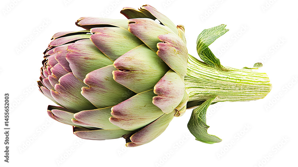 Fototapeta premium Artichoke Isolated in White background, Full size Vegetable