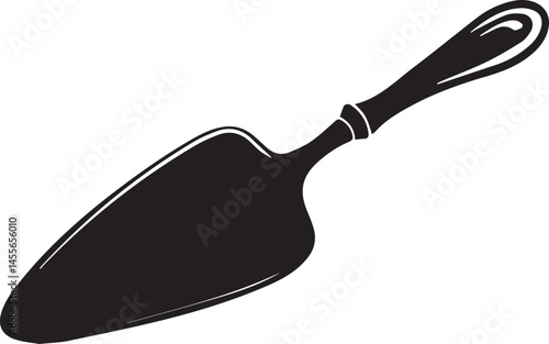 Cake Server Silhouette Black Vector | Dessert Cutter Utensil Icon for Baking and Kitchen