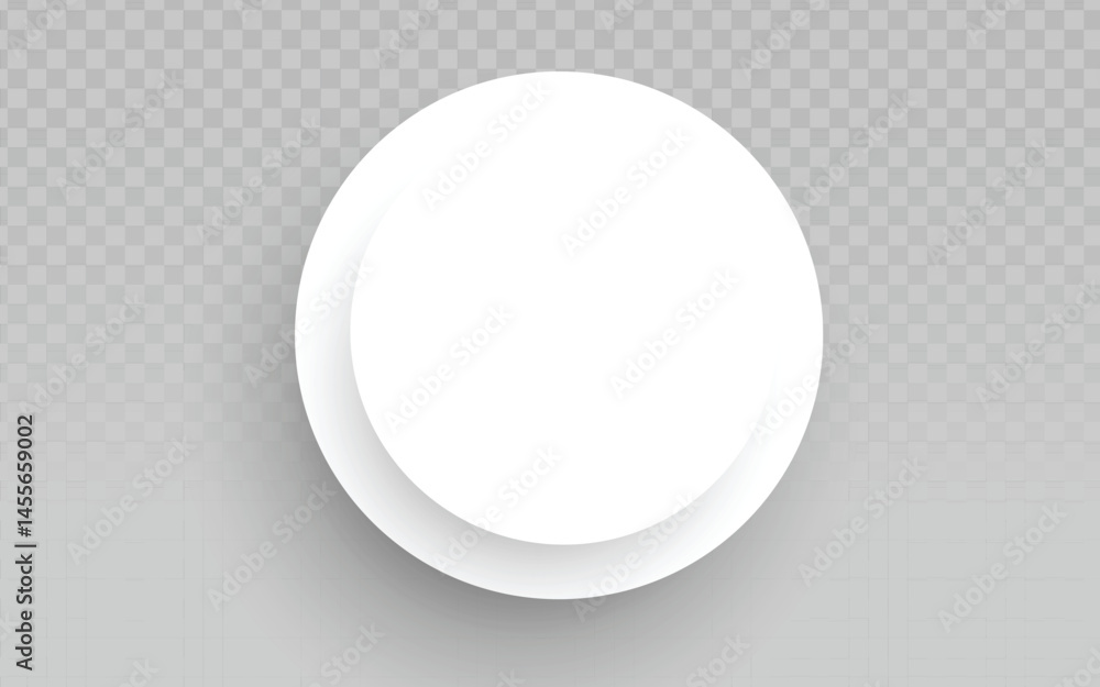Realistic vector graphic of an empty round white plate from top view. Simple isolated object perfect for food, dining, kitchen, or restaurant themes, and as a clean graphic element. Realistic vector graphic of an empty round white plate from top view. Simple isolated object perfect for food, dining, kitchen, or restaurant themes, and as a clean graphic element.