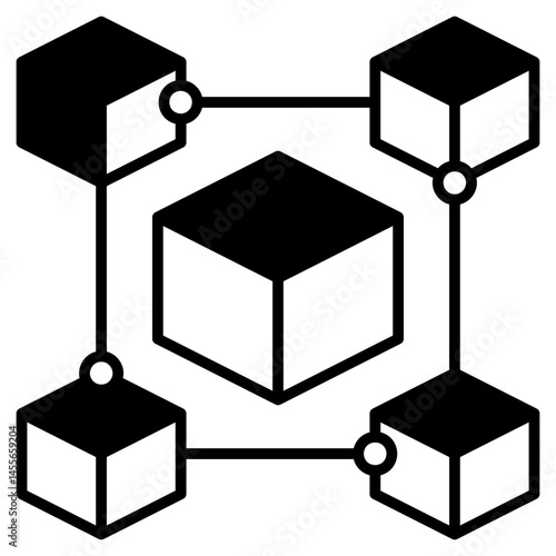 Blockchain black Fill Icon