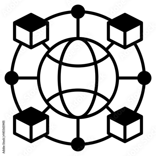 Global Network black Fill Icon