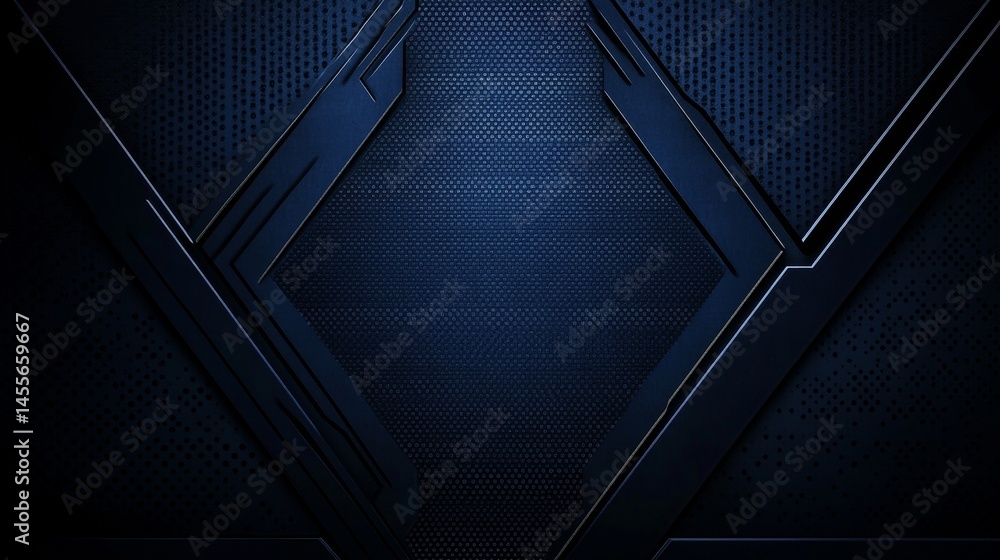 Obraz premium Modern Abstract Design Featuring Sleek Geometric Patterns in Shades of Dark Blue and Black, Evoking a Sense of Depth and Sophistication in a Contemporary Style