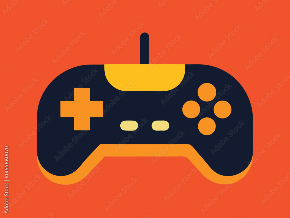 video game controller, retro style, pixel art, bold colors, simplistic design, vintage, 1980s aesthetic, minimalist, flat design, colorful, playful, nostalgic video game controller, retro style, pixel art, bold colors, simplistic design, vintage, 1980s aesthetic, minimalist, flat design, colorful, playful, nostalgic
