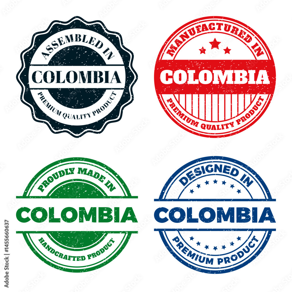 Obraz premium Colombian Product Labels. Premium Quality. Handcrafted & Designed