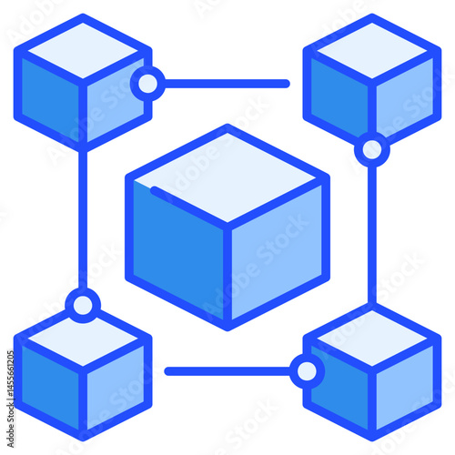 Blockchain Blue Icon