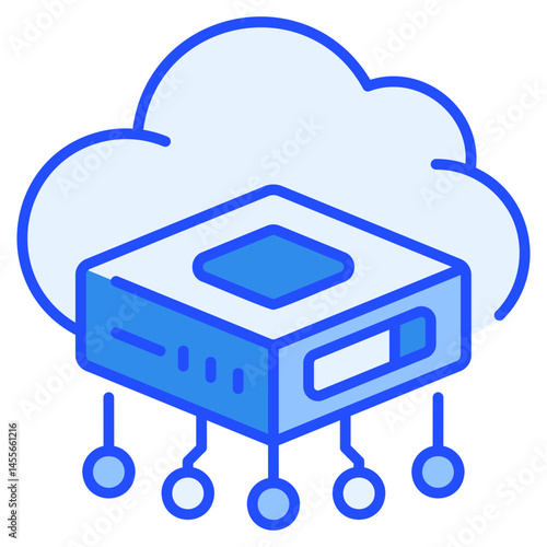 Cloud Computing Blue Icon