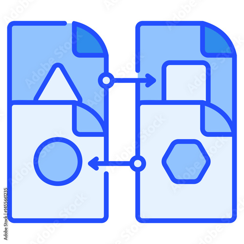 Compare Data Blue Icon