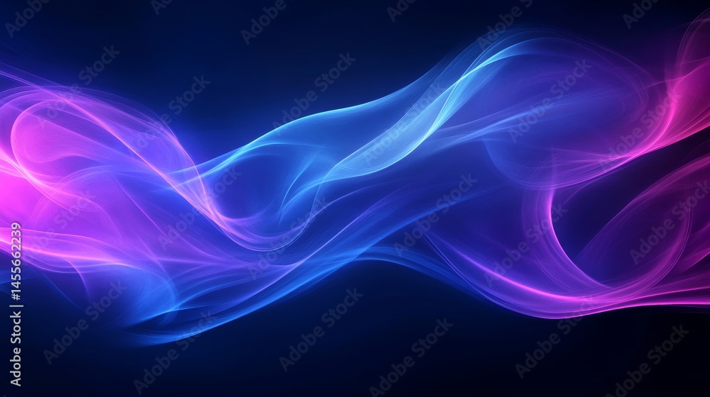 Fototapeta premium Colorful Abstract Waves Flow and Blend in a Dark Background, Creating a Mesmerizing Light Display That Captivates the Eye and Evokes a Sense of Movement and Energy