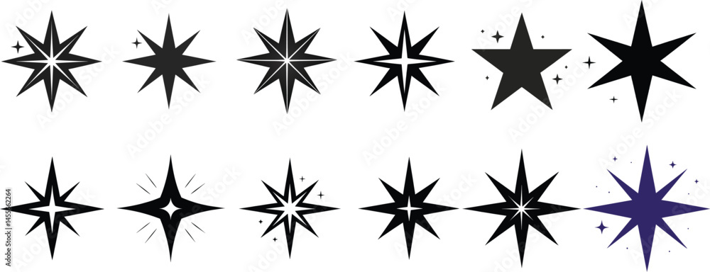 Hand-Drawn Starburst and Sparkle Icon Set – Vector Design Elements Hand-Drawn Starburst and Sparkle Icon Set – Vector Design Elements