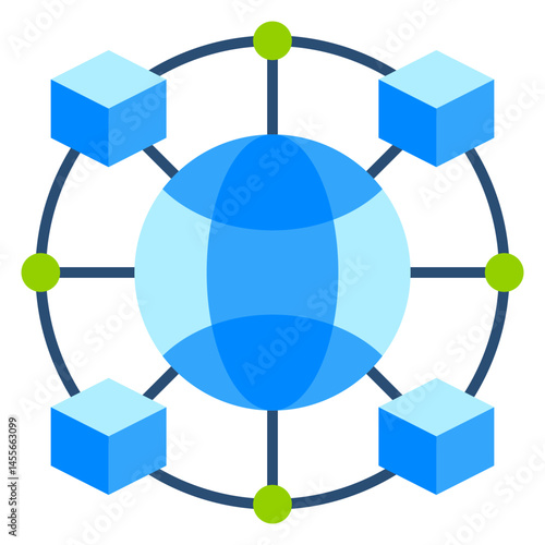 Global Network Flat Vector