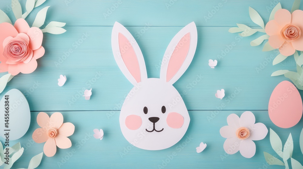 Obraz premium Creative DIY Easter Crafts with Glowing Paper Bunny Decor