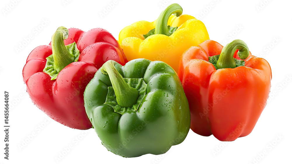 Bell Pepper Isolated in White background, Full size Vegetable Bell Pepper Isolated in White background, Full size Vegetable