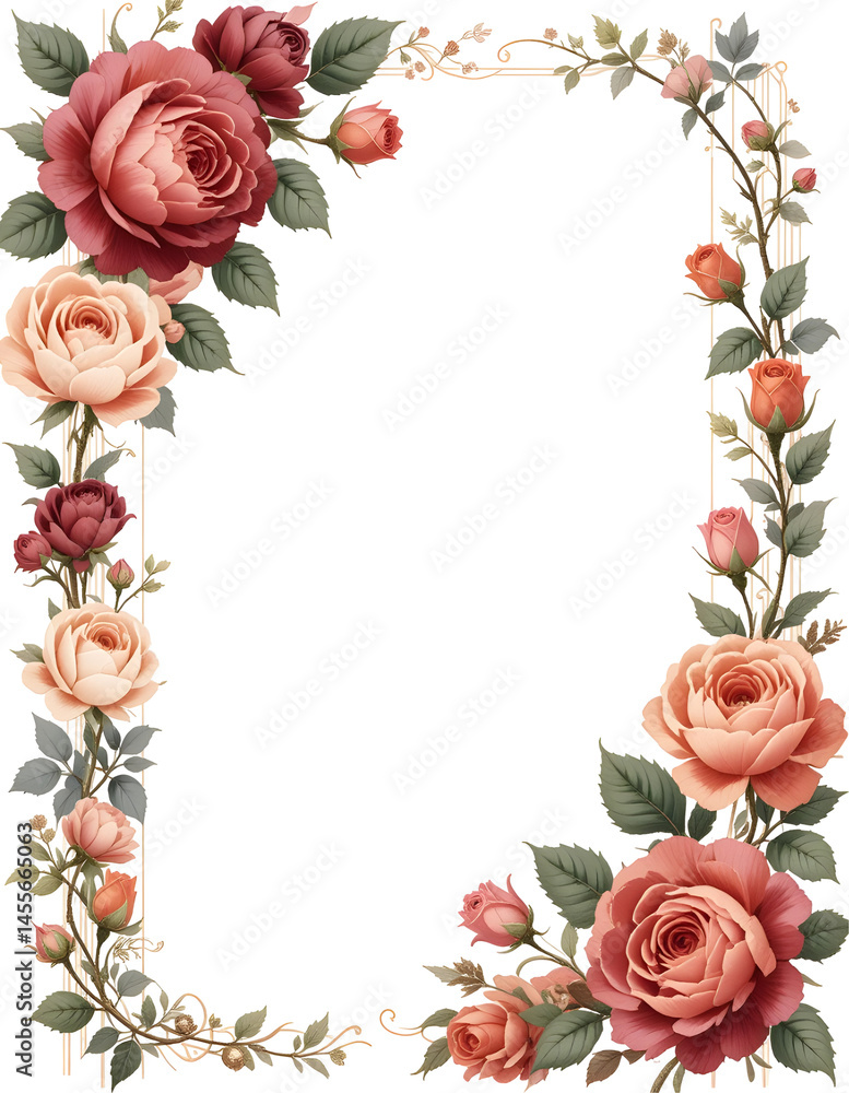 Beautiful Rose Frame Border with Copy Space PNG on Transparent Background, for Floral Design, Romantic Themes, Invitations, Weddings, Valentine’s Day, and Decorative Concepts Designs Beautiful Rose Frame Border with Copy Space PNG on Transparent Background, for Floral Design, Romantic Themes, Invitations, Weddings, Valentine’s Day, and Decorative Concepts Designs