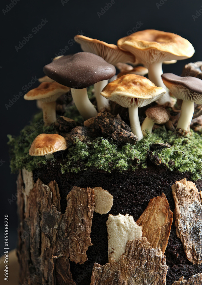 Fototapeta premium Forest Floor Cake with Edible Moss and Realistic Woodland Texture