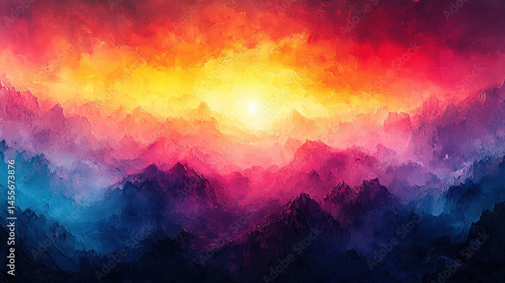 Fototapeta premium A canvas of vibrant color, where a spectrum of hues blended seamlessly into a breathtaking gradient, evoking a sense of wonder and tranquility