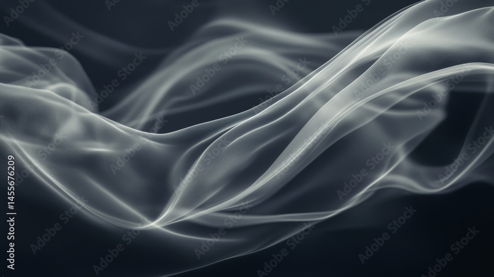 Fototapeta premium Elegant Soft Black Fabric Draped With Graceful Folds Creates an Inviting Depth and Texture Suitable for Various Artistic Applications and Designs