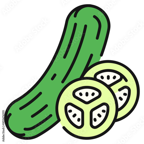 Cucumber Filled line Icon