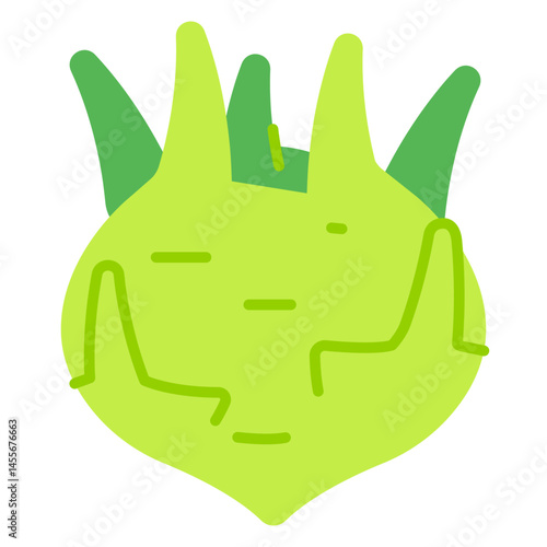 Kohlrabi Flat vector