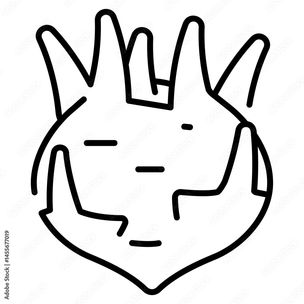 Obraz premium Kohlrabi Line Icon