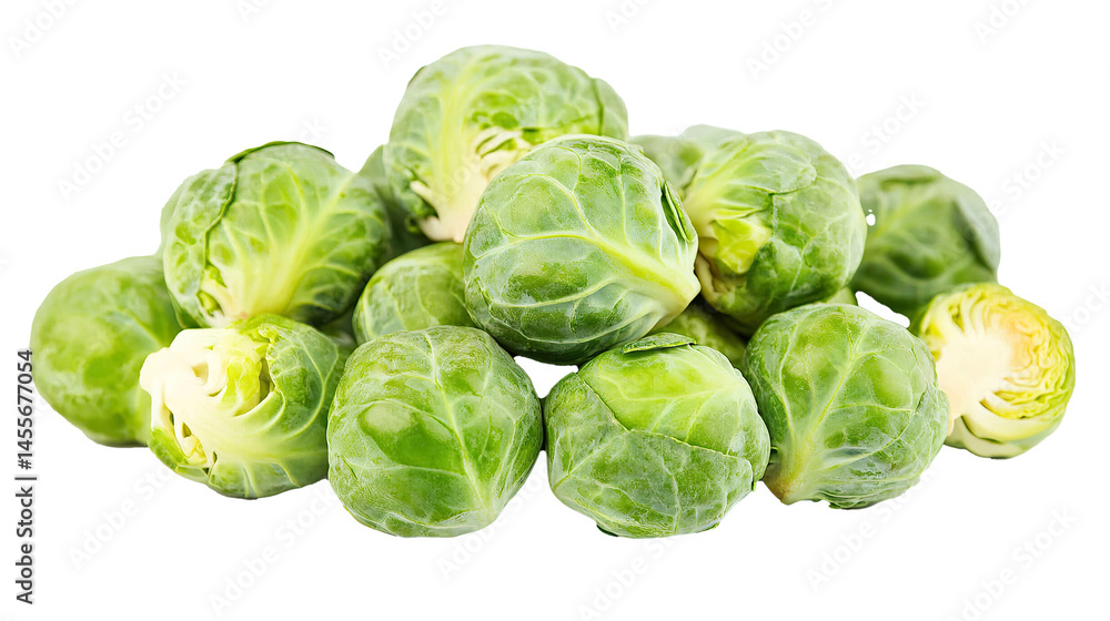 Brussels Sprouts Isolated in White background, Full size Vegetable Brussels Sprouts Isolated in White background, Full size Vegetable
