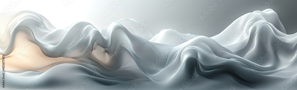 Obraz premium Fluid fabric draping in subtle light.