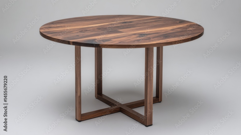 Front-facing product-style shot showcases a circular wooden coffee table with a smooth finish and four stubby legs, ideal for contemporary decor Front-facing product-style shot showcases a circular wooden coffee table with a smooth finish and four stubby legs, ideal for contemporary decor