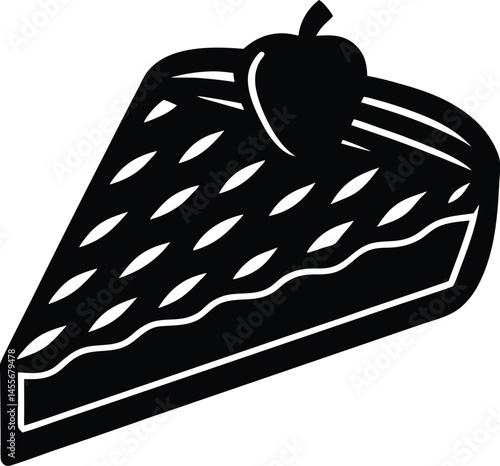slice of apple pie on white background  