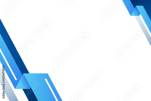 Blue gradient modern frame corner background vector illustration