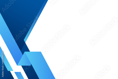 Modern Blue geometric frame background vector illustration in folded style