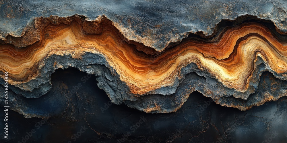 Obraz premium Abstract Textured Artwork with Water and Bark Elements
