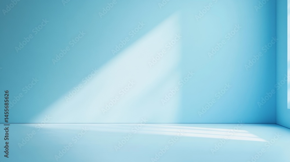 Minimalist Blue Interior Space Highlighting Two Geometric Shapes With Soft Lighting, Ideal for Artistic Displays or Modern Design Inspiration Minimalist Blue Interior Space Highlighting Two Geometric Shapes With Soft Lighting, Ideal for Artistic Displays or Modern Design Inspiration