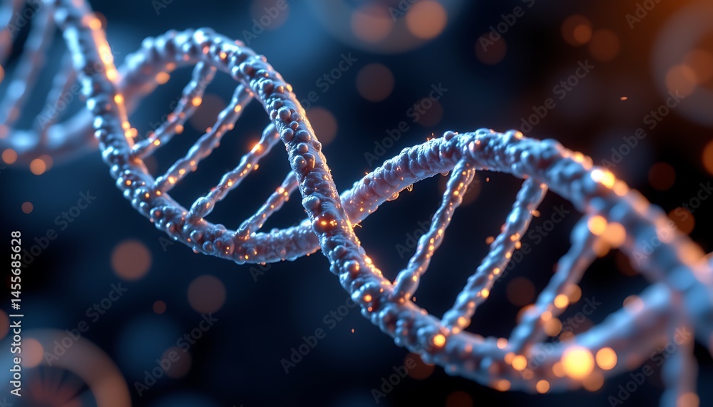 a 3d illustration of a dna strand, showcasing the double helix structure in a microbiology or nanotechnology context a 3d illustration of a dna strand, showcasing the double helix structure in a microbiology or nanotechnology context