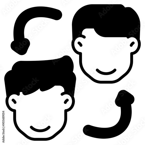 Swap Face Black Fill Icon