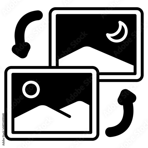 Swap Picture Black Fill Icon