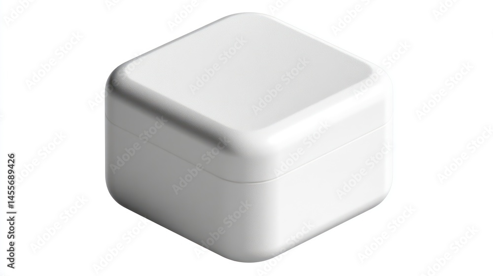 Minimalist White Cube Design with Rounded Edges and Smooth Surface Ideal for Product Mockups Minimalist White Cube Design with Rounded Edges and Smooth Surface Ideal for Product Mockups
