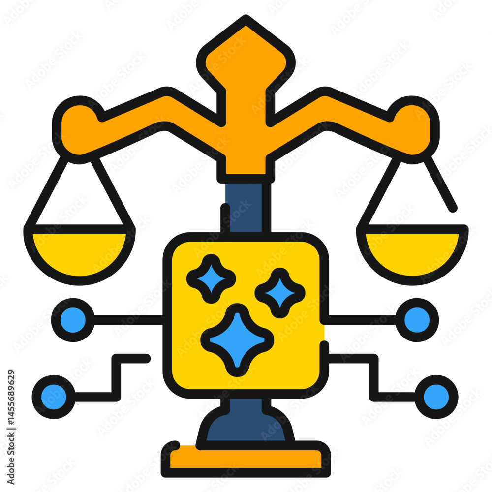 Ethical AI Filled line Icon Ethical AI Filled line Icon