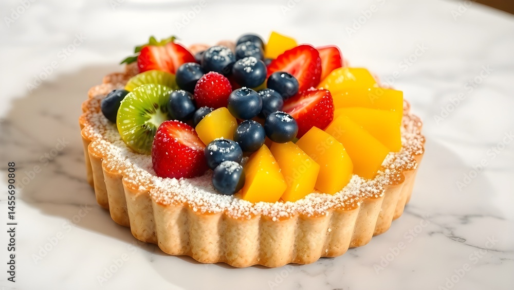 Rainbow Fruit Tart Display Rainbow Fruit Tart Display