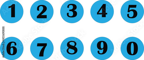 number in round circle vector illustration.