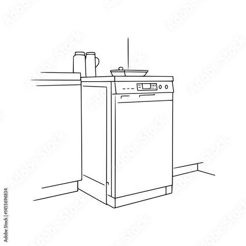 Dishwasher Line Art