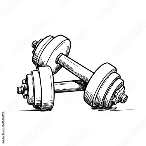 Dumbbells Line Art