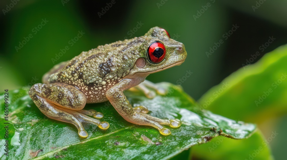 Fototapeta premium Small frog on leaf