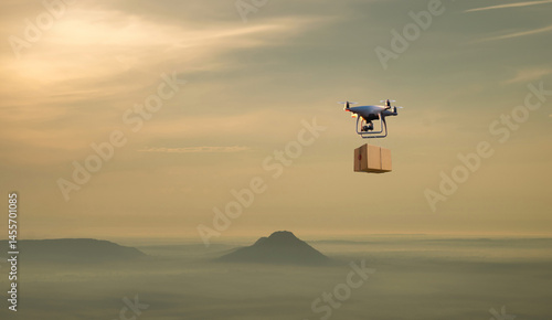 Artificial intelligence technology for drone delivery concept