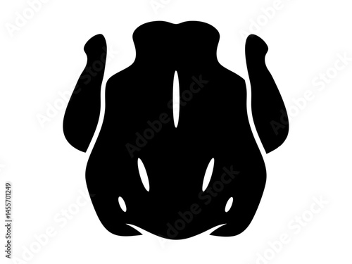 Grilled chicken  black simple  silhouette  vector,Cooked Bird Icon