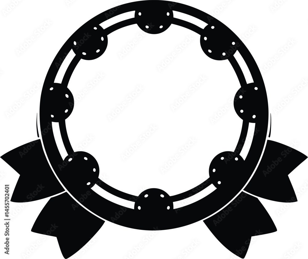 tambourine with ribbons on white background tambourine with ribbons on white background