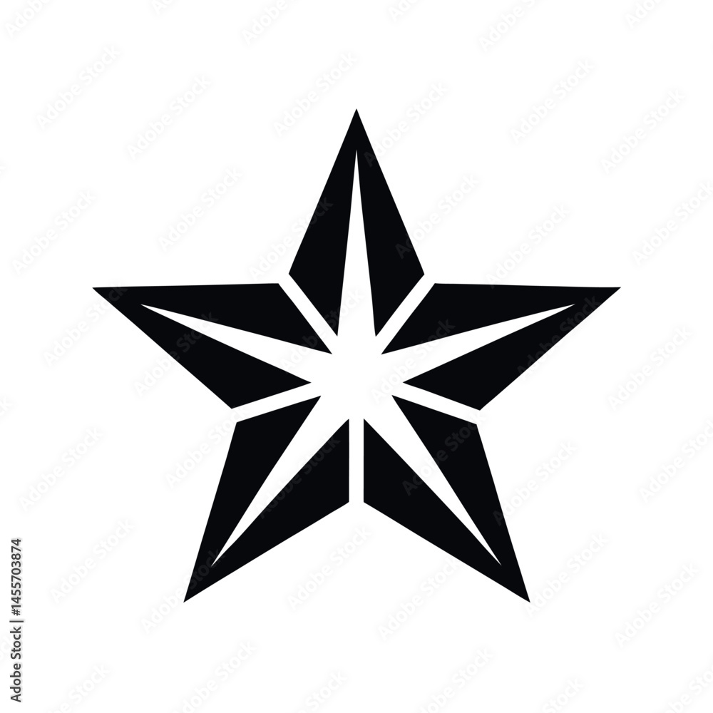 Star Shape Black Vector Silhouette Star Shape Black Vector Silhouette