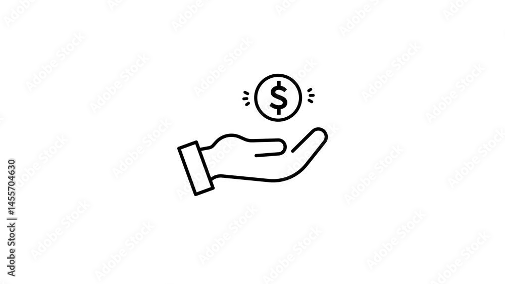 Money savings and finance linear icons animation concept. Isolated icon collection such as money, dollar, currency, coins, hand, credit card, finance and more. Money savings and finance linear icons animation concept. Isolated icon collection such as money, dollar, currency, coins, hand, credit card, finance and more.