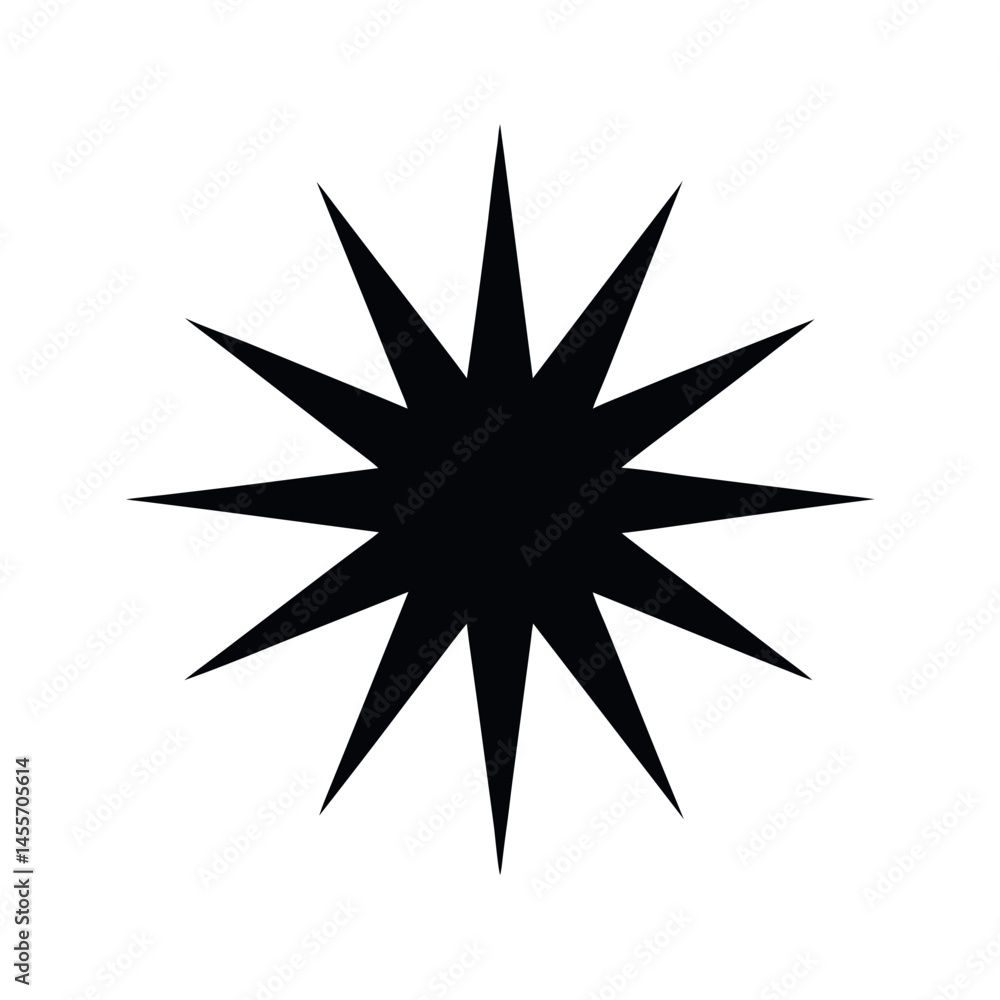 Starburst Ornament Black Vector Silhouette Starburst Ornament Black Vector Silhouette