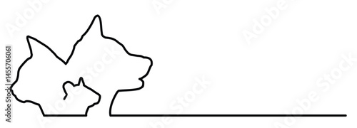 The one line stylized pets symbol.
