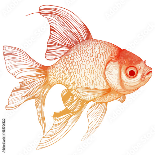 goldfish, animal, vector, transparent background, fish, aquarium, water, ocean, sea, isolated, marine, nature, fin, reef, underwater, swimming, life, cute, pet, gold fish, golden